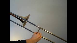 Learn to play E major scale on trombone [upl. by Naashom151]