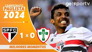 SÃO PAULO 1 X 0 PORTUGUESA  MELHORES MOMENTOS  CAMPEONATO PAULISTA 2024  geglobo [upl. by Ytirehc]