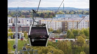 Seilbahn Berlin  v Hellersdorf Kienberg zum Aussichtsturm Wolkenhain [upl. by Harp]