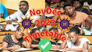 WASSCE NOVDEC 2023 FINAL TIMETABLE FOR PRIVATE CANDIDATES [upl. by Cinom]