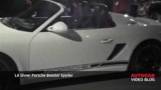 LA Motor Show Porsche Boxster Spyder by autocarcouk [upl. by Lam]