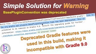 Fix for quotDeprecated Gradle features were used in this build making it incompatible with Gradle 90quot [upl. by Ennalorac]