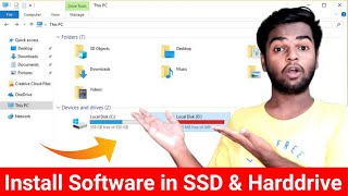 How to install software in hard disk or ssd  How to install software in ssd  Windows 10 [upl. by Nothgierc]