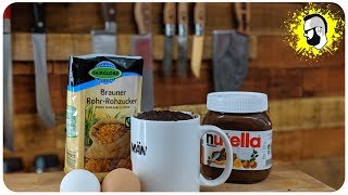 Nutella Tassenkuchen selber machen in der Mikrowelle REZEPT  Pommes Män [upl. by Biondo]