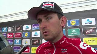 Tiesj Benoot  Interview darrivée  De Brabantse Pijl  La Flèche Brabançonne 2018 [upl. by Wahs]