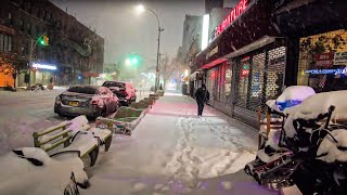 NYC 6AM Snow Walk  Bombogenesis Storm Kenan in Queens [upl. by Neened]