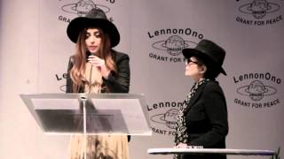 Lady Gaga  LennonOno Grant for Peace Award 1 [upl. by Caressa]