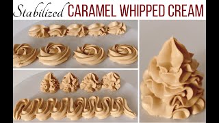 3 Ingredients Stabilized Caramel Whipped Cream Recipe [upl. by Suilenroc]