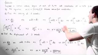 NonConstant Acceleration Example using Calculus [upl. by Llehcim]