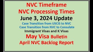 NVC Processing Times As of June 3 2024  May Visa Bulletin  April NVC Backlog Report [upl. by Auof450]