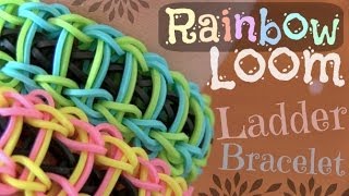 RAINBOW LOOM  Ladder Bracelet  How To  SoCraftastic [upl. by Lokim615]