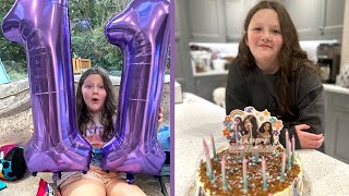 Olivias 11th Birthday Opening Presents  Fun Family Three Vlog [upl. by Aihseyt]