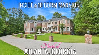 INSIDE a 10 BDRM 125 BATH MANSION on 188 ACRE FOR SALE IN ALPHARETTA GA N of ATLANTA [upl. by Nyloc]