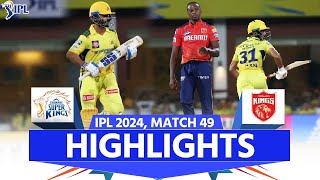 CSK vs PBKS IPL 2024 Highlights Chennai Super Kings vs Punjab Kings  Full Match Highlights [upl. by Arad]