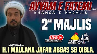 🔴LIVE  2nd MAJLIS  HI MAULANA JAFAR ABBAS SB QIBLA  AYYAM E AZA E FATEMI SA  MUMBRA  2024 [upl. by Yelsna]