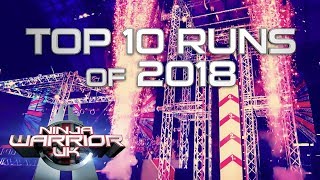 The 10 MOST WATCHED Runs of 2018  Ninja Warrior UK [upl. by Giustino]