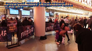 DOWNTOWN FREMONT STREET LAS VEGAS AFTER MIDNIGHT DECEMBER 2023 VLOG 877 [upl. by Anegal]