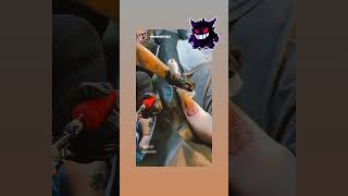 shorts  tattooing cats while wearing Gengar 😈 pokemon tattoo notsoserious namikotattoo [upl. by Ettedo]