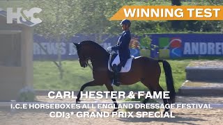 Carl Hester amp Fame Win CDI3 Grand Prix Special  ICE Horseboxes All England Dressage Festival 2023 [upl. by Ylreveb]