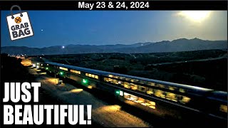 WHAT A BEAUTIFUL EVENING RIDE AT HESPERIA BNSF TRACK LIFTING UNIT ROCKY MOUNTAINEER WAVE [upl. by Stroup297]