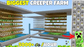 Biggest 120121 CreeperGunpowder Xp Farm Tutorial In Minecraft  Mcpe  Bedrock  Pc Justcraft [upl. by Orban]