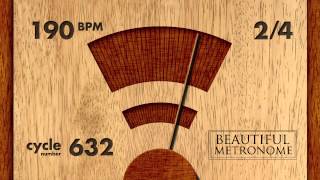 190 BPM 24 Wood Metronome HD [upl. by Ynnavoj]