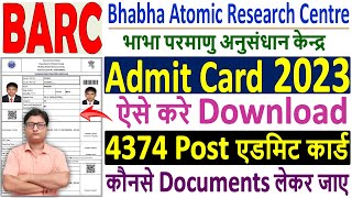 BARC Admit Card 2023 Download Kaise Kare 🔥 How to Download BARC Admit Card 2023 🔥 BARC Admit Card [upl. by Treiber512]