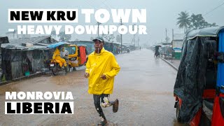 Monrovia Liberia 2022  New Kru Town HEAVY DOWNPOUR  Liberia Walking Tour Vlog [upl. by Mariam]