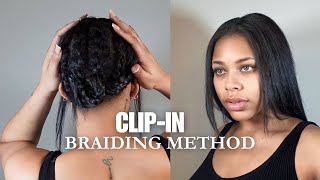 EASY CLIPIN BRAIDING METHOD  clipins on natural hair  Dom Kennedi [upl. by Nilats69]