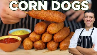 How to Make Corn Dogs  Recipe by Lounging with Lenny [upl. by Aneloaup]