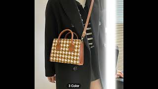 Mini Houndstooth Tote Bag Retro Tweed Crossbody Bag Autumn And Winter Handbag For Women [upl. by End]