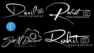 How to make photography Logo  Signature logo kaise banaye  New logo design [upl. by Hillhouse]