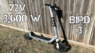 ￼ 3600w  72v  Electric scooter  8 in lift   bird 3￼￼ [upl. by Prinz]