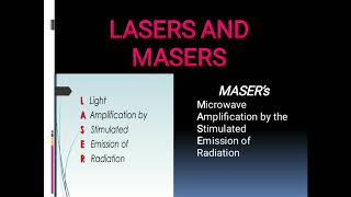 lasers and masers [upl. by Ahseret]