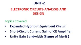 High frequency model of BJT CE Amplifier  HybridPi Model of BJT  ECA  ECAD  Unit27 [upl. by Arualana]