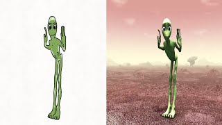 El Chombo  Dami dami tu Cosita Feat funny drawing meme video  Cutty Ranks  Alien dance [upl. by Ontine]