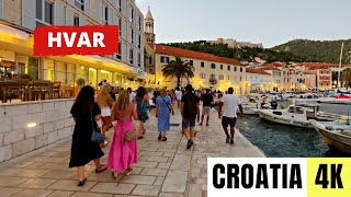 CROATIA 🇭🇷 4K HVAR — Evening Walking Tour — AUGUST 2023 [upl. by Yrrol]