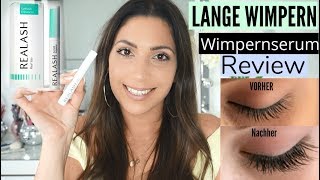 WIMPERNSERUM Realash GETESTET  Lange WIMPERN  Review  MAYRA JOANN [upl. by Ettessil]