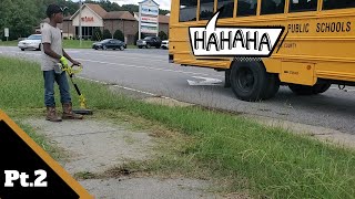 Kid Mows OVERGROWN GRASS Gets Unwanted Attention Doing His Favorite Sidewalk Yet Pt2 [upl. by Jillene601]