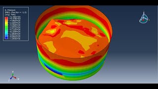 Simulation water sloshing in the cylindrical tank under seismic loadingAcoustic method in Abaqus [upl. by Binni]