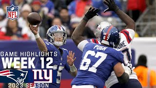 New England Patriots vs New York Giants  2023 Week 12 Game Highlights [upl. by Engenia]