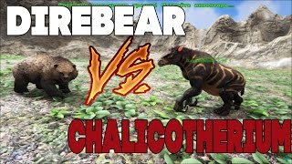 Битва в АРК Свирепый медведь против Халекотерий Direbear vs Chalicotherium [upl. by Axela]