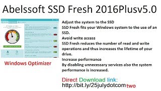 Abelssoft SSD Fresh 2016 Plus v5 0 [upl. by Htepsle]