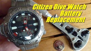 How to change rechargeable batteries on Citizen Ecodrive h820 watch [upl. by Ecyla]