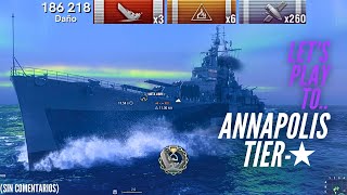 Partida épica super crucero Annapolis ☆ 186k de daño 3kills y 1 logro heróico worldofwarships [upl. by Reltuc669]