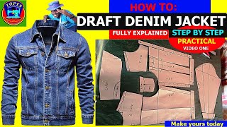 how to draft denim jacket step by step topts [upl. by Keener]