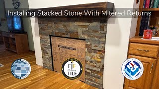 How To Install Stacked Stone With Miter Return  Columbia MO [upl. by Einaled]