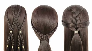 3 simple hairstyles for everyday life  Ponytail hairstyle for girls  Heart hairstyle [upl. by Kreitman192]