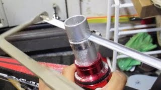 How To Cut A Bike Steerer Tube and Tap Starnut Down  Cheap Hacksaw Method [upl. by Adelaja935]