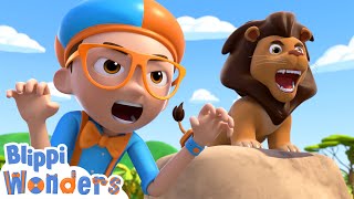 Blippi ROARS Like a Lion  Blippi Wonders Educational Videos for Kids [upl. by Algy]